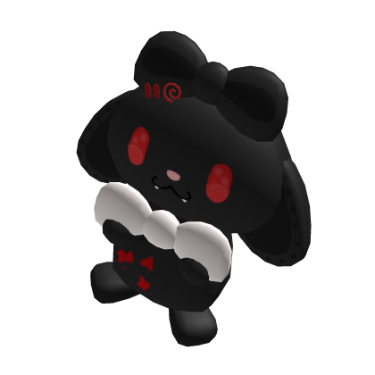 black cute gothic gloomy rabbit/bunny plushie