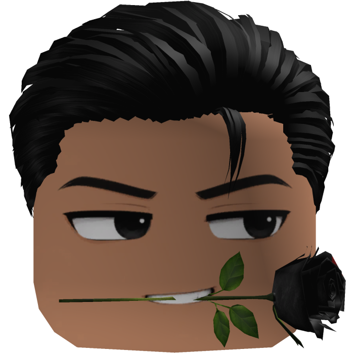 Black Slickback Cuteboy w/ Black Rose 