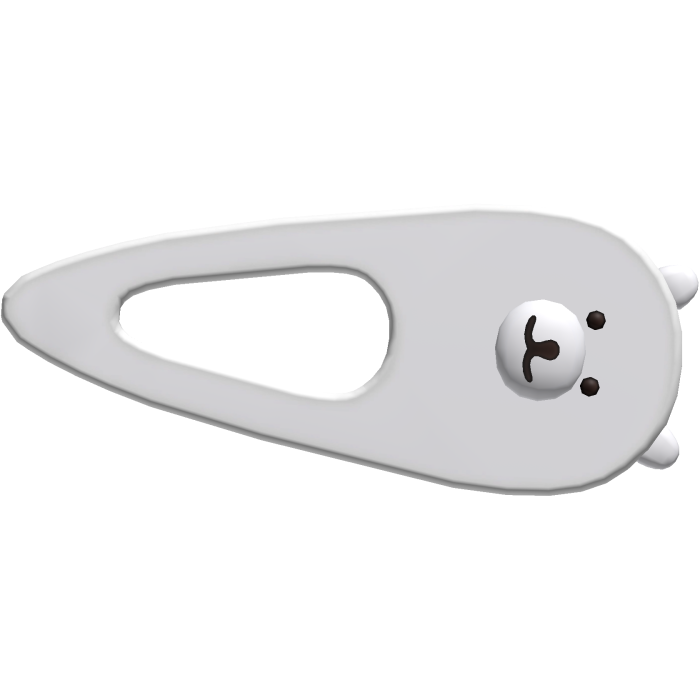 kawaii white joke bear hairclip