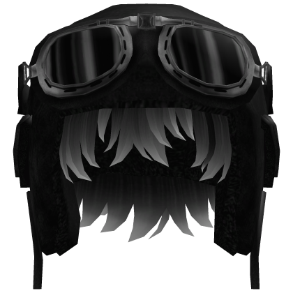 Black & White Messy Anime Boy Hair w/ Ushanka  Roblox item