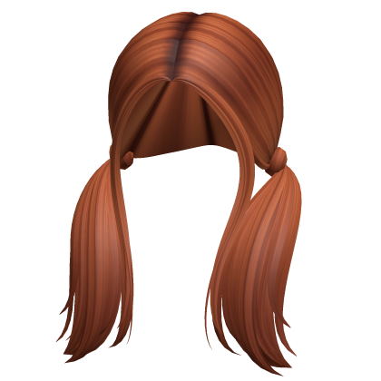 -',ৎ Straight Shaggy Preppy Pigtails in Ginger