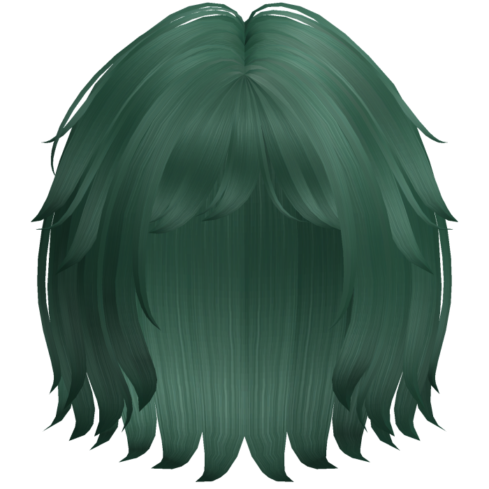 Soft Messy Bob w/ Curtain Bangs (Green)