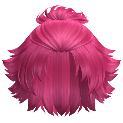 Wavy Anime Ponytail Boy Hair (Hot Pink) Roblox item