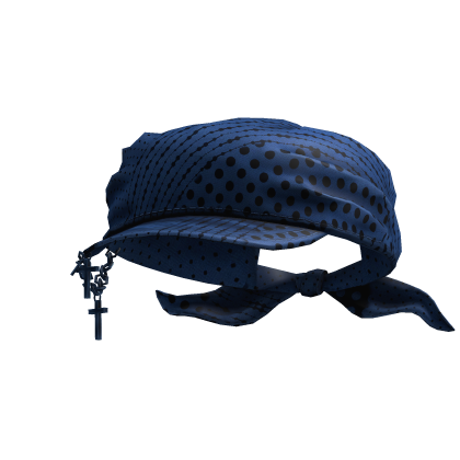 Cadet Grunge Y2K Tied  Cap (Blue Polka Dot) Roblox item