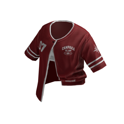 Y2K Cropped BaseBall Jersey - Red