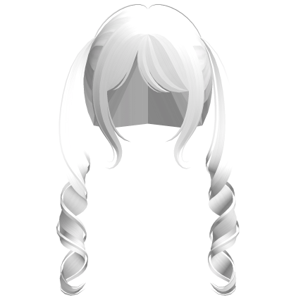 ♡ : long curly anime waifu pigtails ୨୧ white Roblox item
