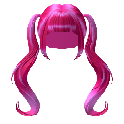 Pink Long Anime Kawaii Pigtails