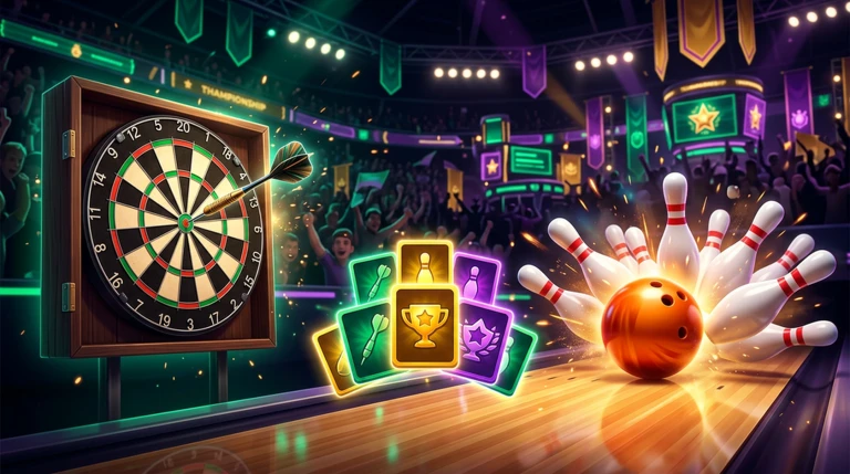 Bullseye Duel: Darts & Bowling