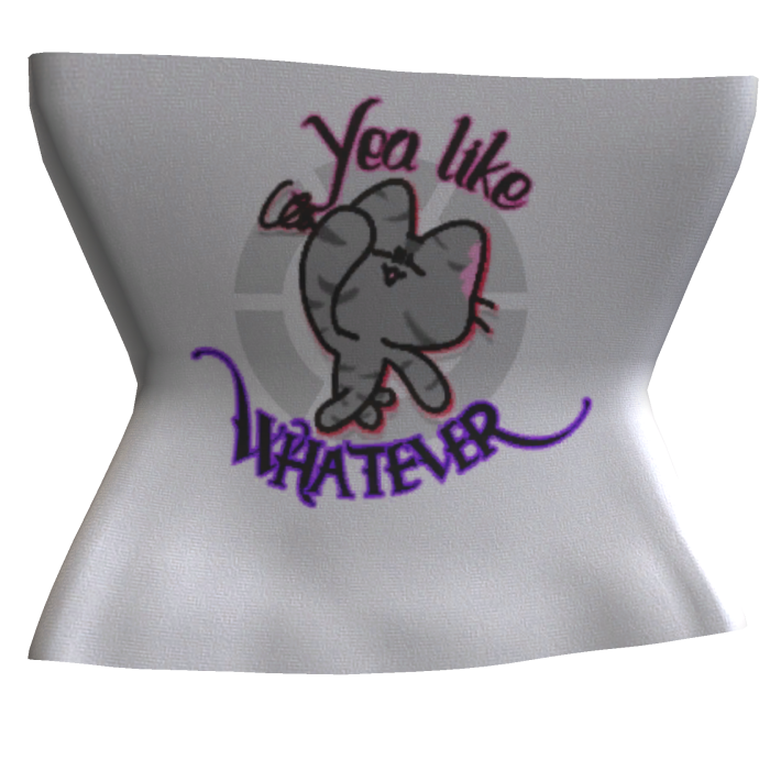 (R6) White Whatever Lazy T-shirt