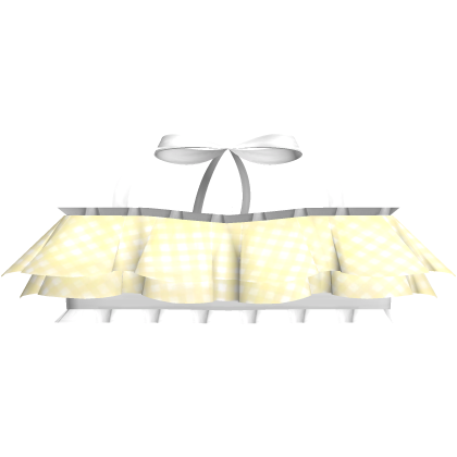 cute kawaii frilly plaid top yellow