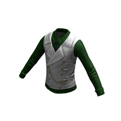 Formal Shirt w/ Vest & Tie | White Green