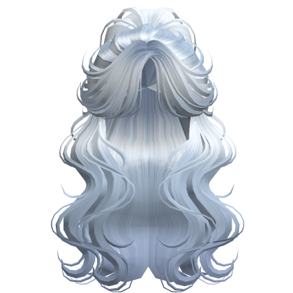 Crimped Wavy Empress Ponytail Sky Blue