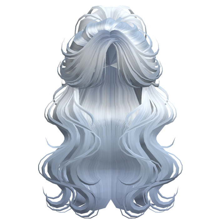 Crimped Wavy Empress Ponytail Sky Blue