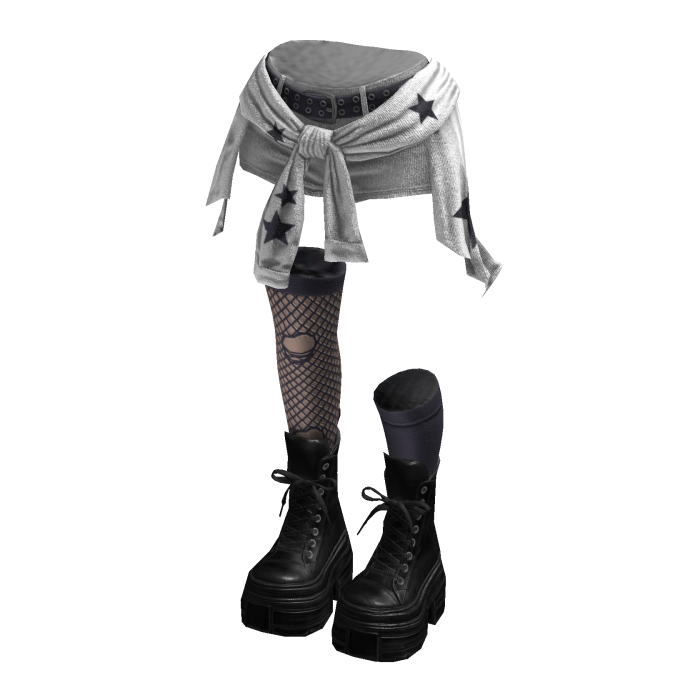 Grunge Rebel Shorts Y2K Cloth (White Blue Grey)