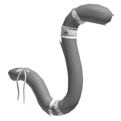 Gray White Ribbon Nurse Cat Tail Roblox item