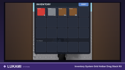 Inventory System Grid Hotbar Drag Stack Kit preview 2