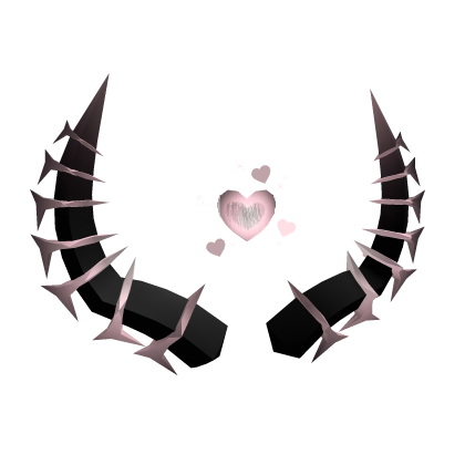 (Emissive) Glowing Black/Pink Animated Heart Horn Roblox item
