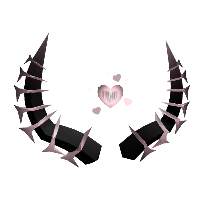 (Emissive) Glowing Black/Pink Animated Heart Horn
