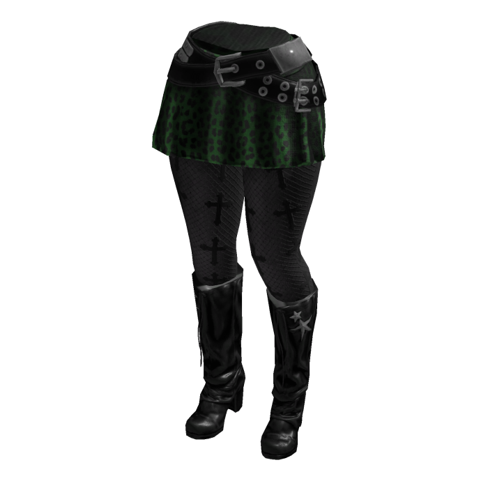 Y2K Leopard Skirt Cross Leggings(BlackForestGreen)