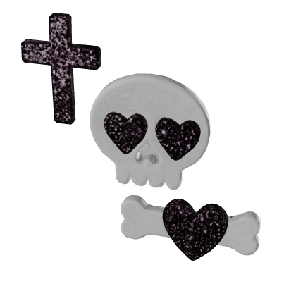 Glitter cross skeleton hair clip  Roblox item