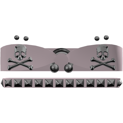 cute moe goth pink emo studded skull septum top