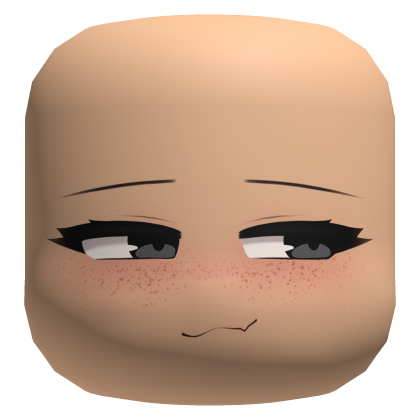 Colorable Side Eyes Smug Face - Light(Freckles)