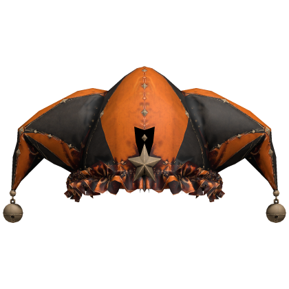 Orange Black Harlequin Jester Hat