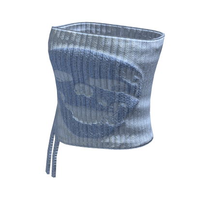☆ baby blue knit skull top thumbnail