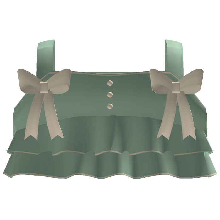 cute ruffled summer top w/ bows green