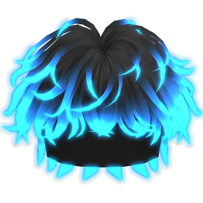 Emissive Glowing Messy Boy hair in Black & Blue
