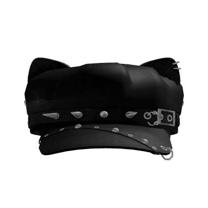♰ moe vkei black goth cat hat