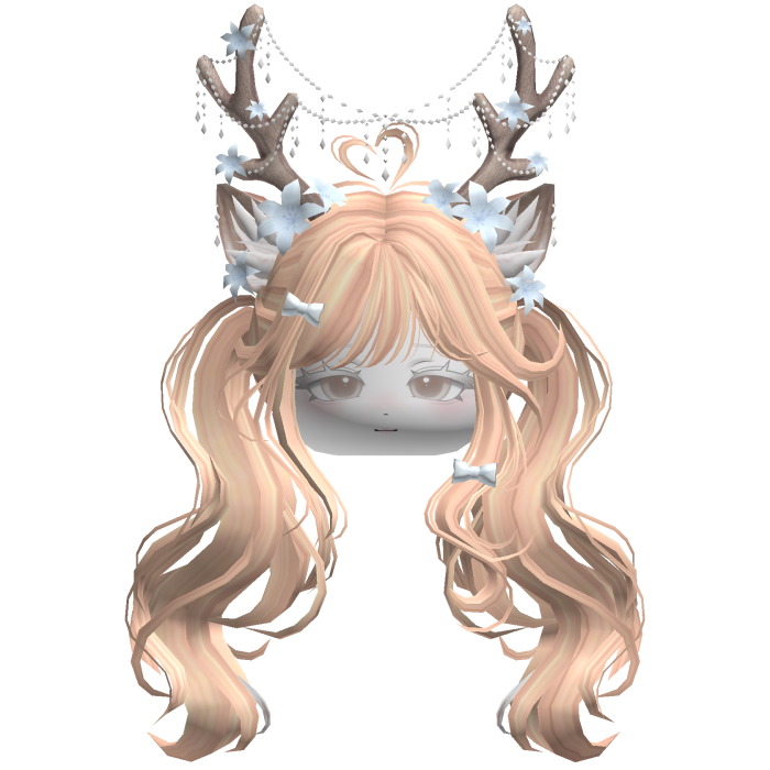 Ethereal Christmas Fairy Fawn Pigtails w/ Antlers