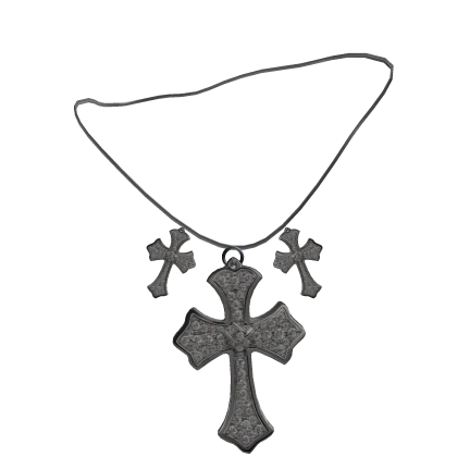 chrome y2k cross rosary chain around leg silver | Roblox