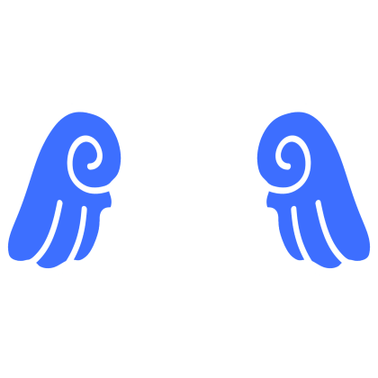 ♡ Cute Chibi Sticker Angel Wings in Dark Blue