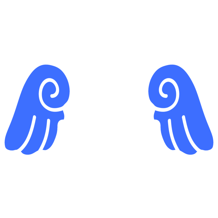 ♡ Cute Chibi Sticker Angel Wings in Dark Blue