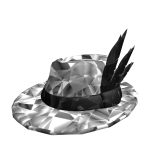 White Sparkling Feathered Fedora