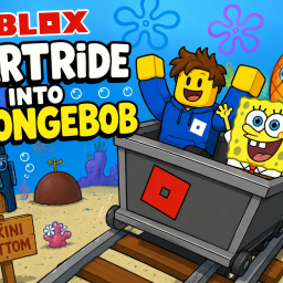Cart ride into spongbob