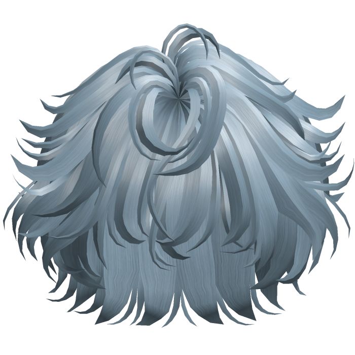 Fluffy Curled Fringe Hair - Ice Blue