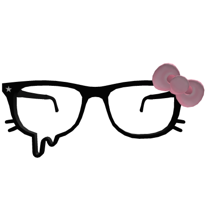 Kitty Glasses w/ Pink Bow in Black