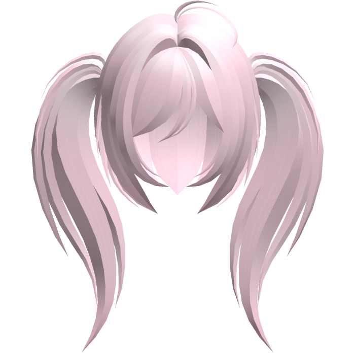moe emo long fluffy side ponytails pink