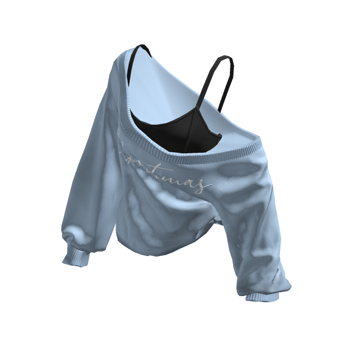 Christmas Cozy Baggy Sweater Blue V2
