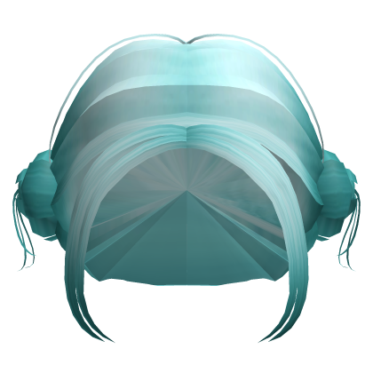 Korean Hairstyle Cute Low Double Buns in Cyan thumbnail