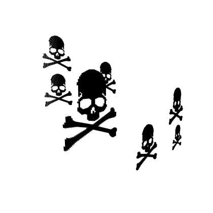 [Animated] Black Floating Skulls Crossbones {Aura} Roblox item