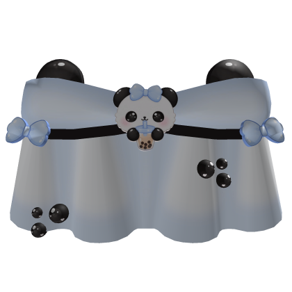 ♡ ┊boba sipping panda top (blue) .ᐟ