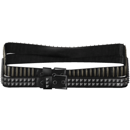 black leather bullet / studded belt