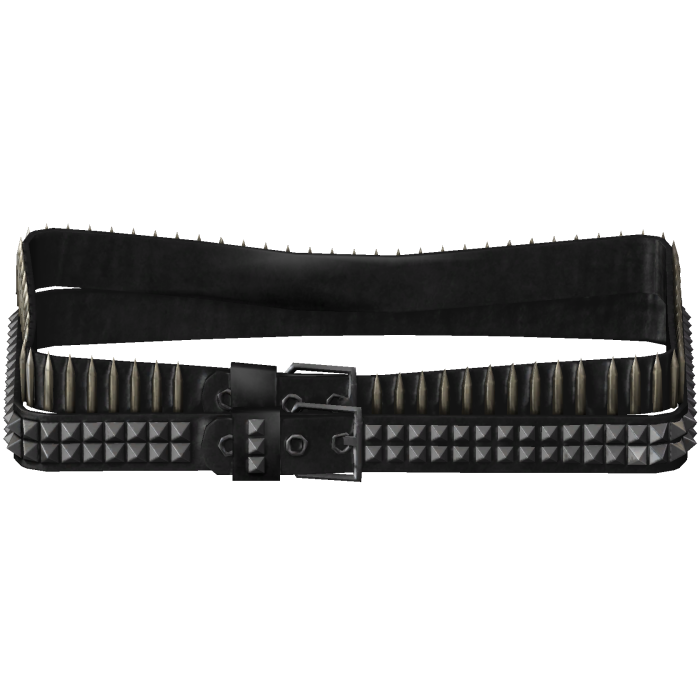 black leather bullet / studded belt