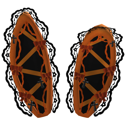 🎀 Gothic Cross Lace Bunny Bows Halloween Orange