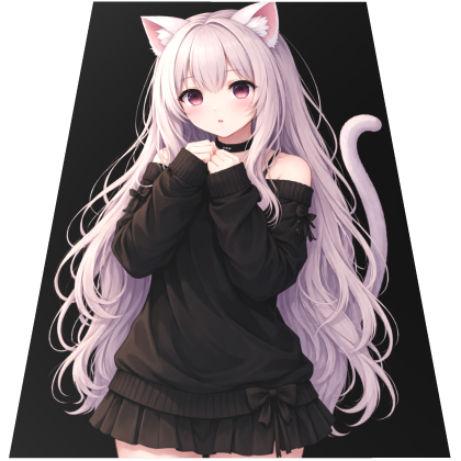 cute catgirl cape (black)