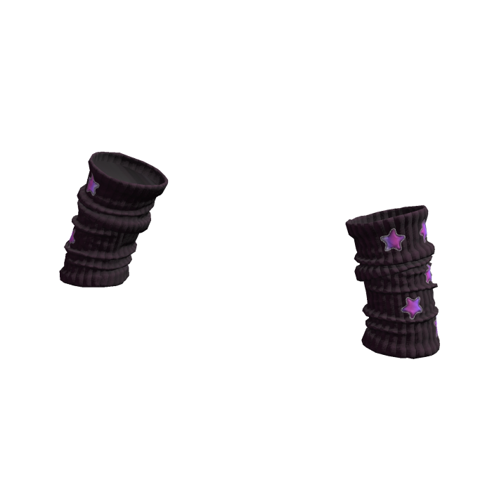 Y2K Holo Star Puffy Arm Warmers - Plum Coquette
