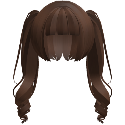 moe neat jirai curly ponytails w bangs brown